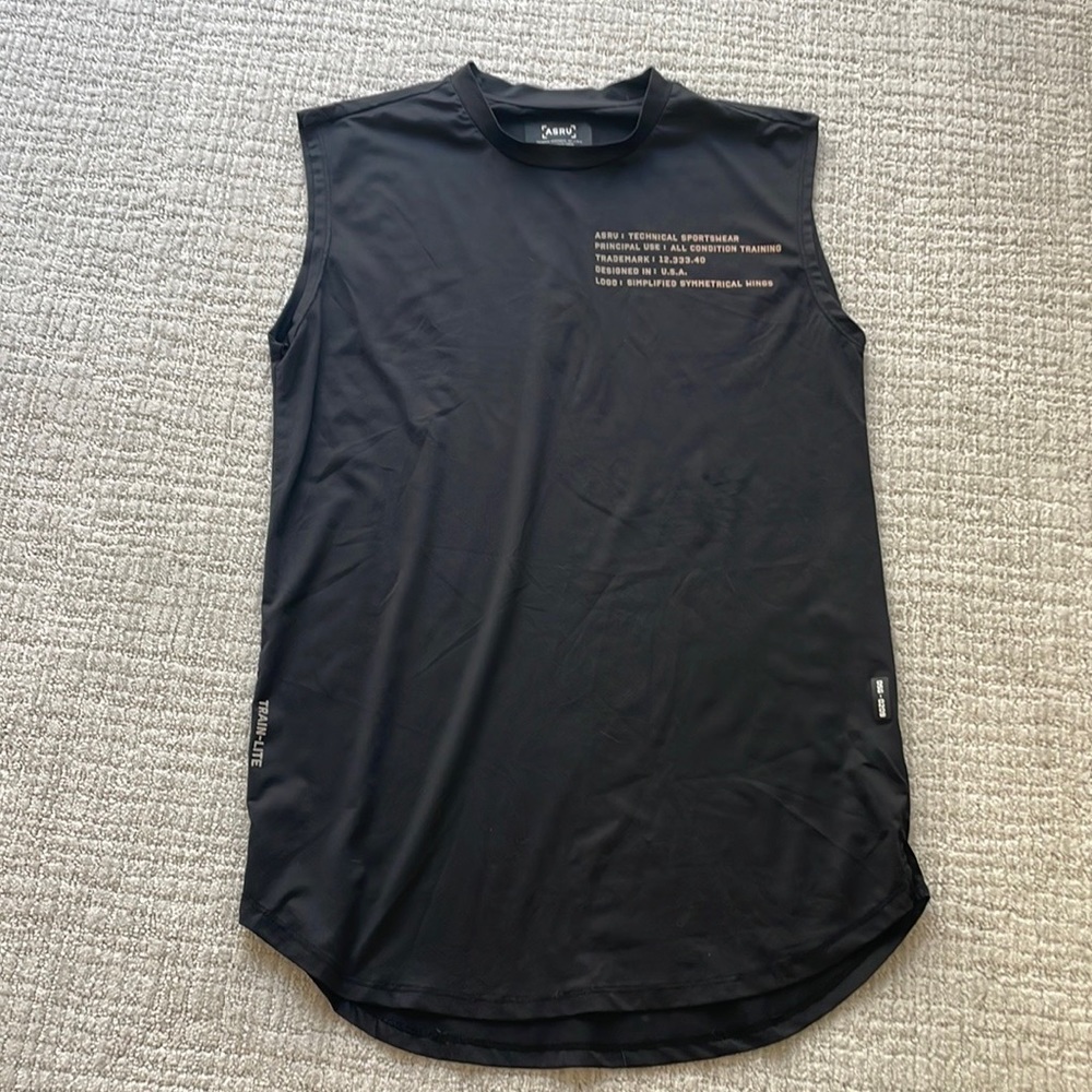 ASRV sleeveless workout top black small